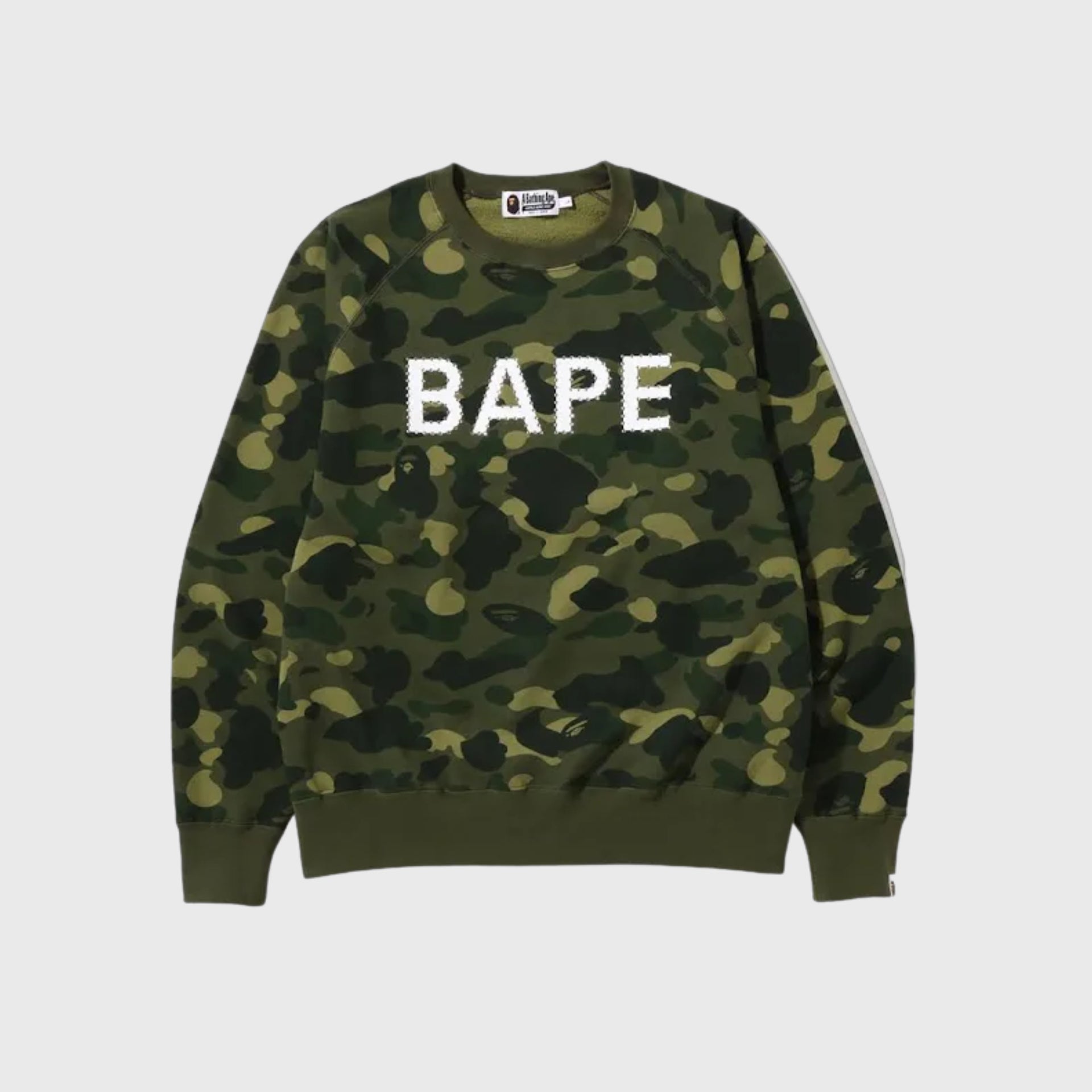 Bape Color Camo Crystal Stone Relaxed Fit Crewneck Sweatshirt (SS22) Green