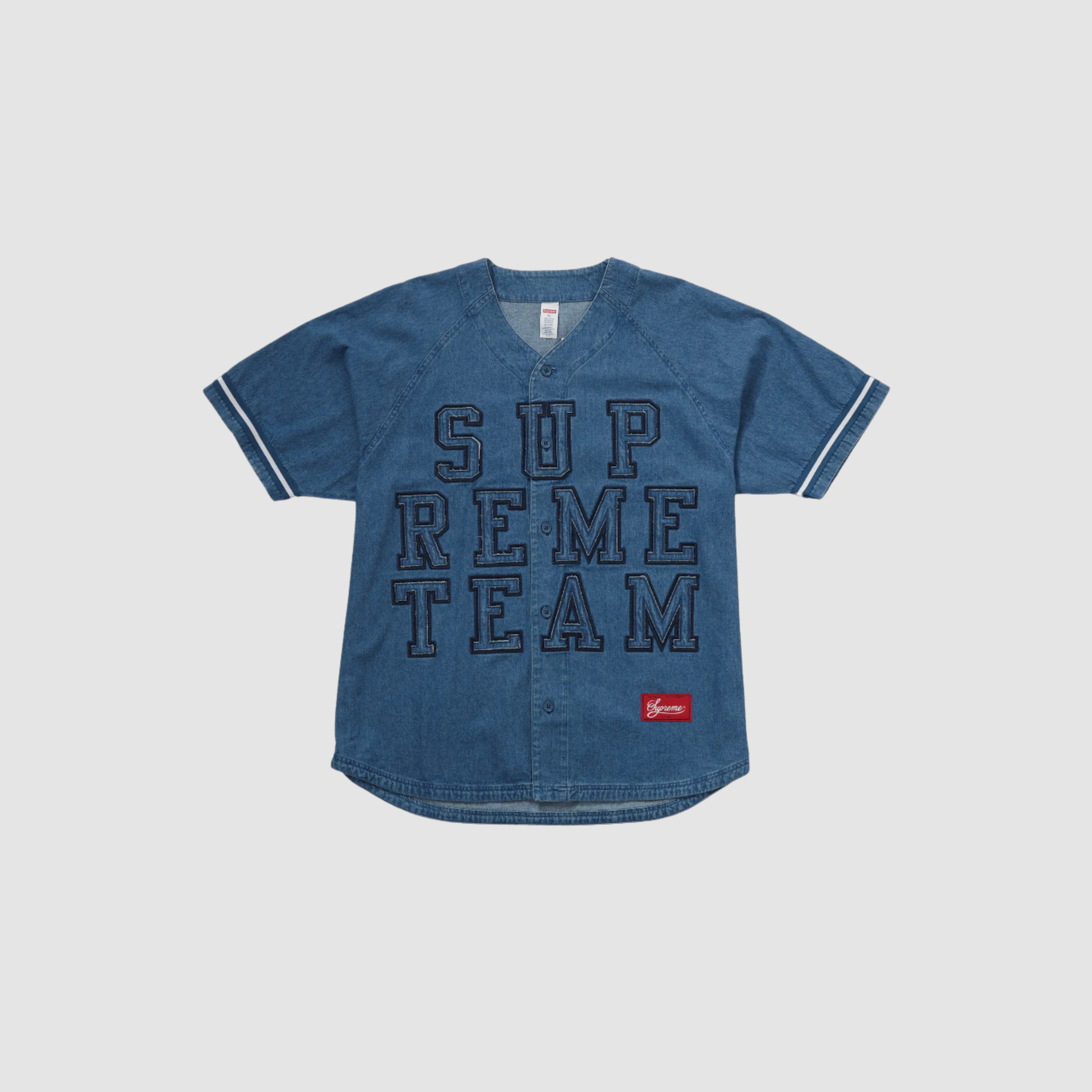 Supreme 2021 Split 'Don't Hate' Baseball Jersey Shirt - Blue Casual Shirts,  Clothing - WSPME42557
